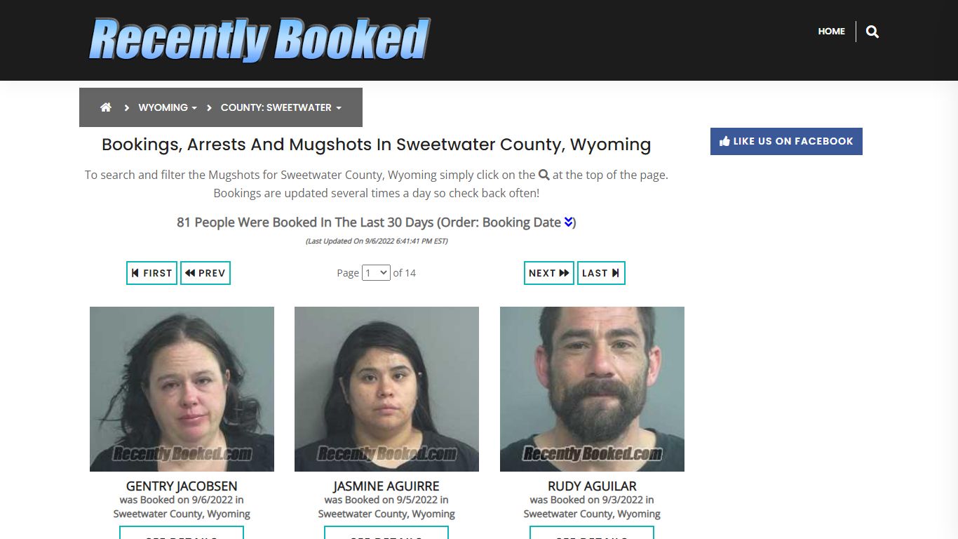 Bookings, Arrests and Mugshots in Sweetwater County, Wyoming
