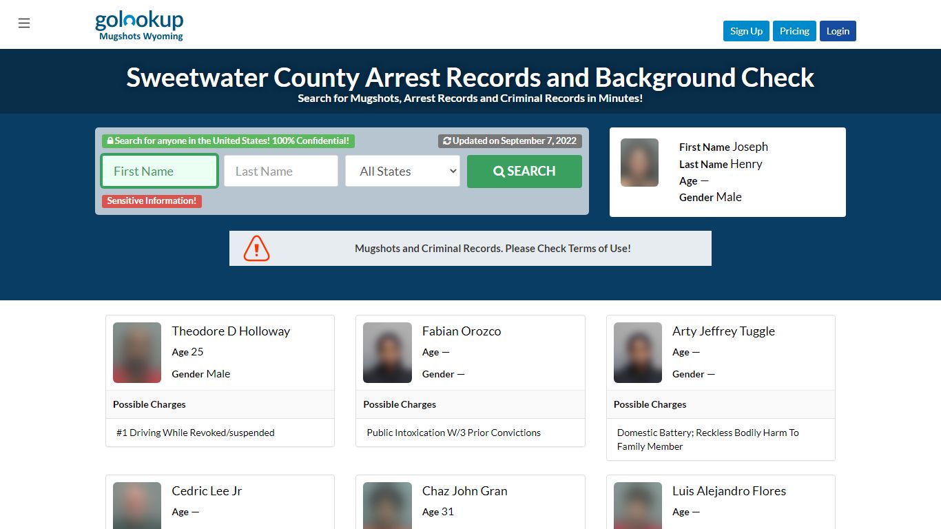 Sweetwater County Mugshots, Sweetwater County Arrest Records - GoLookUp